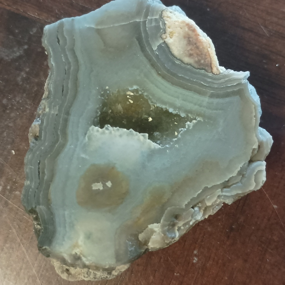 Beautiful Blue Agate Crystal Rock Naturally made in nature millions of years ago